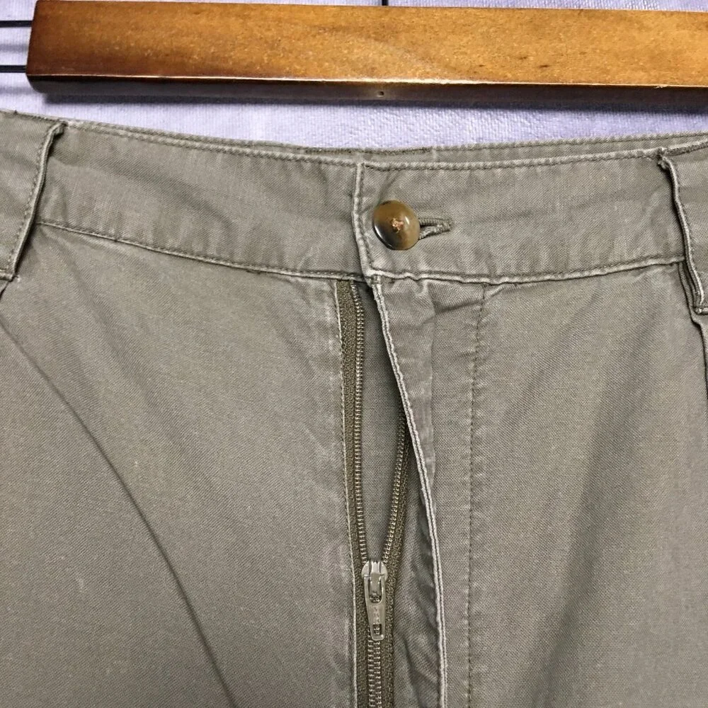 Columbia Mens Cargo Shorts size 34‎ Green Pleated Cotton Trail Summer